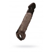 Чёрная насадка на пенис Tс подхватом - 19,5 см. - ToyFa - в Сочи купить с доставкой