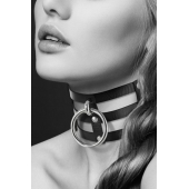Чёрный тройной чокер с большим кольцом - Bijoux Pour Toi - купить с доставкой в Сочи