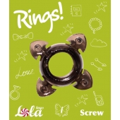 Чёрное эрекционное кольцо Rings Screw - Lola Games - в Сочи купить с доставкой