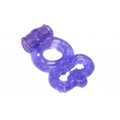 Фиолетовое эрекционное кольцо Rings Treadle с подхватом - Lola Games - в Сочи купить с доставкой