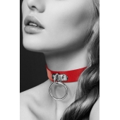 Красный узенький чокер с кольцом - Bijoux Pour Toi - купить с доставкой в Сочи