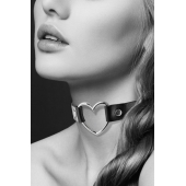 Чёрный чокер с кольцом в форме сердца - Bijoux Pour Toi - купить с доставкой в Сочи