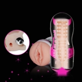 Мастурбатор-вагина Sex In A Can Vibra Vagina Tunnel - Lovetoy - в Сочи купить с доставкой