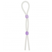 Прозрачное эрекционное кольцо-лассо SILICONE LASSO COCK RING DUAL BEADS - NMC - в Сочи купить с доставкой