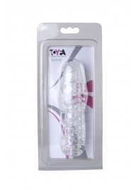 Прозрачная, закрытая насадка с шипами и точками - 13,5 см. - Toyfa Basic - в Сочи купить с доставкой