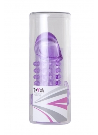 Закрытая фиолетовая насадка с 2 отростками - 13 см. - Toyfa Basic - в Сочи купить с доставкой