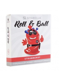 Стимулирующий презерватив-насадка Roll   Ball Strawberry - Sitabella - купить с доставкой в Сочи