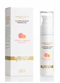 Универсальный массажный гель-смазка Allover Delicious Massage Gel с ароматом персика и аброкоса - 50 мл. - YESforLOV - купить с доставкой в Сочи