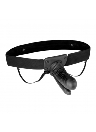 Полый страпон с двумя отростками и вибрацией Unisex Vibrating Hollow Strap-On Double Penetrating Dildo - 17,8 см. - Lux Fetish - купить с доставкой в Сочи
