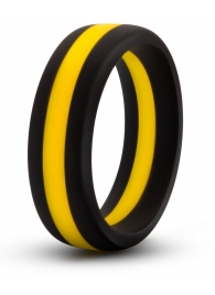 Черно-желтое силиконовое эрекционное кольцо Silicone Go Pro Cock Ring - Blush Novelties - в Сочи купить с доставкой