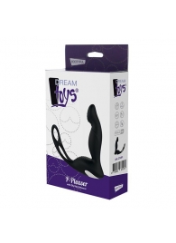 Черный вибромассажер простаты P-PLEASER W ERECTION ENHANCE - Dream Toys - в Сочи купить с доставкой