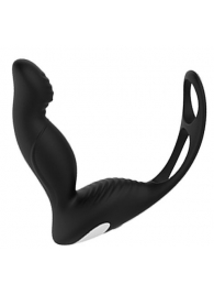 Черный вибромассажер простаты P-PLEASER W ERECTION ENHANCE - Dream Toys - в Сочи купить с доставкой