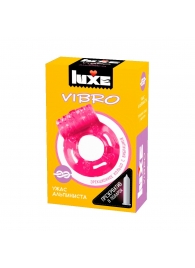Розовое эрекционное виброкольцо Luxe VIBRO  Ужас Альпиниста  + презерватив - Luxe - в Сочи купить с доставкой