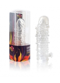 Закрытая прозрачная рельефная насадка Crystal sleeve - 13 см. - Erowoman-Eroman - в Сочи купить с доставкой