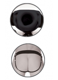 Черный полый страпон унисекс Hollow Strap-On - 14,5 см. - Pipedream - купить с доставкой в Сочи