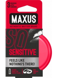 Ультратонкие презервативы в железном кейсе MAXUS Sensitive - 3 шт. - Maxus - купить с доставкой в Сочи