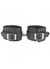 Черные фиксаторы для ног на цепи с мехом внутри - Lux Fetish - купить с доставкой в Сочи