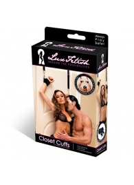 Черные фиксаторы с креплением к двери - Lux Fetish - купить с доставкой в Сочи