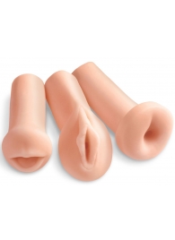 Комплект из 3 мастурбаторов All 3 Holes: вагина, анус, ротик - Pipedream - в Сочи купить с доставкой