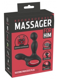 Черный вибромассажер простаты с нагревом и ротацией Prostate Plug - 14,5 см. - Orion - в Сочи купить с доставкой