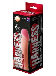 Телесная реалистичная насадка на Harness с коннектором BLACK LINE - 17 см. - LOVETOY (А-Полимер) - купить с доставкой в Сочи