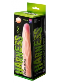 Телесная насадка с венками на Harness с коннектором GREEN LINE - 18 см. - LOVETOY (А-Полимер) - купить с доставкой в Сочи
