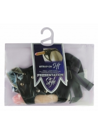 Черный пояс-трусики с двумя насадками Soft-Dolli - 16,5 и 10,5 см. - LOVETOY (А-Полимер) - купить с доставкой в Сочи