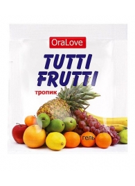 Пробник гель-смазки Tutti-frutti со вкусом тропических фруктов - 4 гр. - Биоритм - купить с доставкой в Сочи