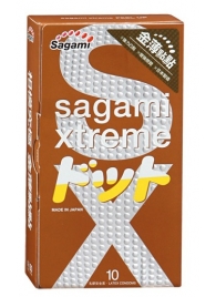 Презервативы Sagami Xtreme FEEL UP с точечной текстурой и линиями прилегания - 10 шт. - Sagami - купить с доставкой в Сочи