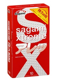 Утолщенные презервативы Sagami Xtreme Feel Long с точками - 10 шт. - Sagami - купить с доставкой в Сочи