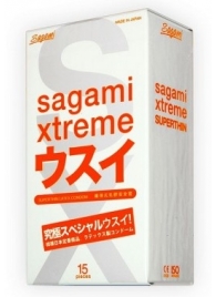 Ультратонкие презервативы Sagami Xtreme SUPERTHIN - 15 шт. - Sagami - купить с доставкой в Сочи
