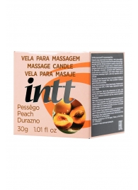 Массажная свеча для поцелуев Peach с ароматом персика - 30 гр. - INTT - купить с доставкой в Сочи