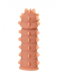 Телесная реалистичная насадка KOKOS Extreme Sleeve 04 с дополнительной стимуляцией - 12,7 см. - KOKOS - в Сочи купить с доставкой