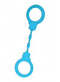 Голубые силиконовые наручники A-Toys без ключа - A-toys - купить с доставкой в Сочи