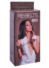 Коричневые кожаные наручники Maya - Rebelts - купить с доставкой в Сочи