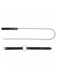 Черный поводок и чокер с кольцом Rada - Rebelts - купить с доставкой в Сочи