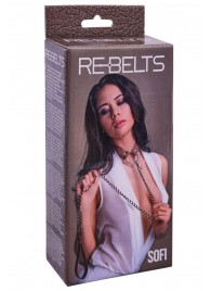 Коричневый поводок и чокер с кольцом Sofi - Rebelts - купить с доставкой в Сочи