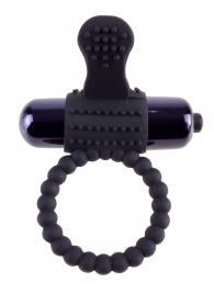 Черное эрекционное виброкольцо Vibrating Silicone Super Ring - Pipedream - в Сочи купить с доставкой