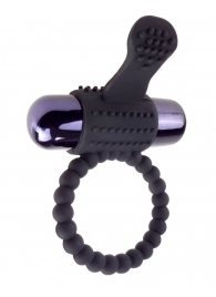 Черное эрекционное виброкольцо Vibrating Silicone Super Ring - Pipedream - в Сочи купить с доставкой