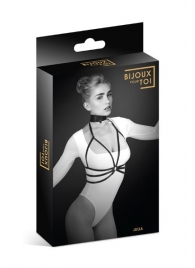 Черная упряжь на грудь Julia - Bijoux Pour Toi - купить с доставкой в Сочи