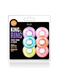 Набор из 6 эрекционных колец King of the Ring - Blush Novelties - в Сочи купить с доставкой