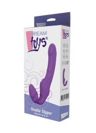 Фиолетовый безремневой вибрострапон DOUBLE DIPPER - Dream Toys - купить с доставкой в Сочи
