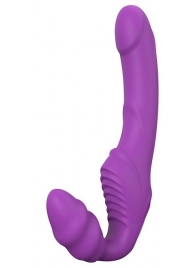 Фиолетовый безремневой вибрострапон DOUBLE DIPPER - Dream Toys - купить с доставкой в Сочи