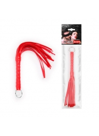 Красная плеть с рукоятью в оплетке - 28 см. - Notabu - купить с доставкой в Сочи