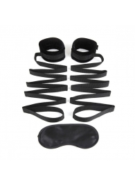 Чёрные манжеты для фиксации на кровати Bondage Bed Strap - Lux Fetish - купить с доставкой в Сочи