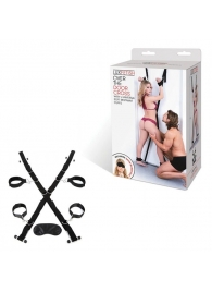 Чёрный набор для фиксации у двери - Lux Fetish - купить с доставкой в Сочи