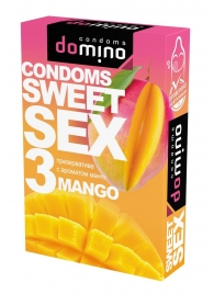 Презервативы для орального секса DOMINO Sweet Sex с ароматом манго - 3 шт. - Domino - купить с доставкой в Сочи