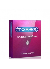 Презервативы Torex  Сладкая любовь  с ароматом клубники - 3 шт. - Torex - купить с доставкой в Сочи