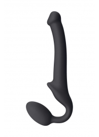 Черный безремневой страпон Silicone Bendable Strap-On S - Strap-on-me - купить с доставкой в Сочи
