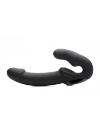 Черный безремневой страпон Urge Silicone Strap On с пультом ДУ - 24 см. - XR Brands - купить с доставкой в Сочи